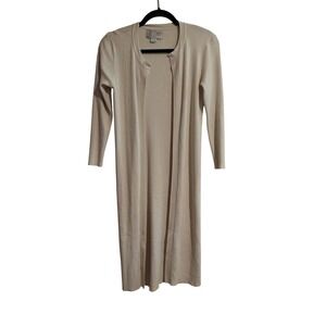 Saturday Sunday Cardigan Womens XSP Beige Ribbed Open Front Duster Anthropologie